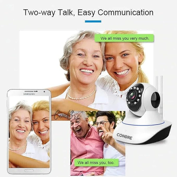 MultipleXR2 Pro {Upgraded} HD Smart WiFi Wireless IP CCTV Security Camera | Night Vision | 2-Way Audio | Support 64 GB Micro SD Card SlotVisit the Conbre Stor
