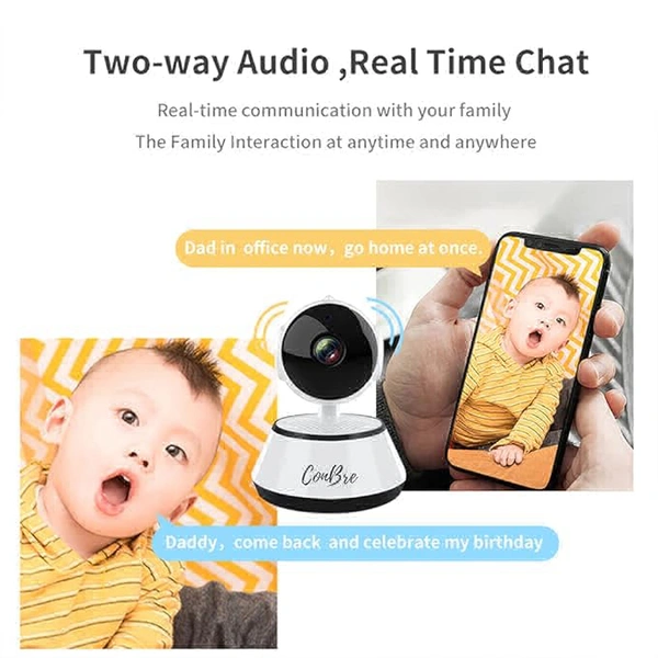 MiniXR V380 Pro Wireless HD Security CCTV Camera Night Vision Supports up to 64gb SD Card (White)