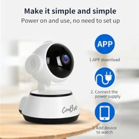 MiniXR V380 Pro Wireless HD Security CCTV Camera Night Vision Supports up to 64gb SD Card (White)