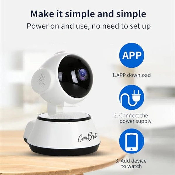 MiniXR V380 Pro Wireless HD Security CCTV Camera Night Vision Supports up to 64gb SD Card (White)
