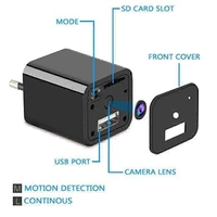 Charger Camera for Home, Charger Adapter CCTV with Mobile Viewing & Night Vision 1080P Mini Lamp IR CCTV Home Security Plug & Play Charger Camera