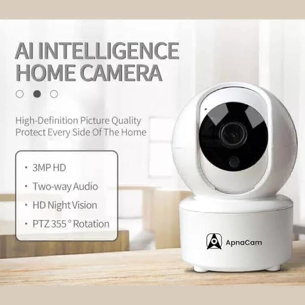 AI Smart Home Security Camera with 1080 Full HD | Wireless/WiFi | 360 Degree Viewing | Motion Detection | Two Way Communication | Infrared Night Vision | Pan- Tilt Zoom | SD Card Slot.