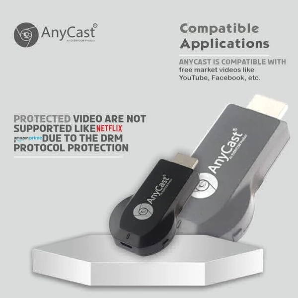 Anycast Wireless WiFi 1080P HDMI Display TV Dongle Receiver Black