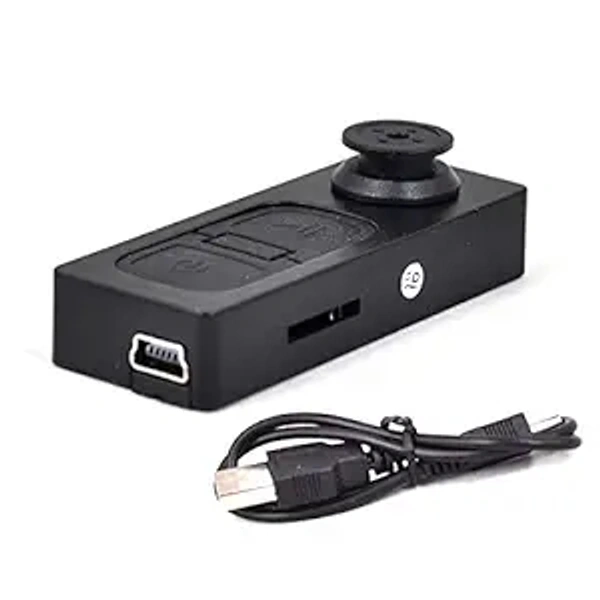 Spy Camera Mini Pocket Button Hidden Spy Video Camera with Motion Detection 1280x480p HD Recording (Black)
