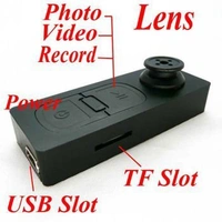 Spy Camera Mini Pocket Button Hidden Spy Video Camera with Motion Detection 1280x480p HD Recording (Black)