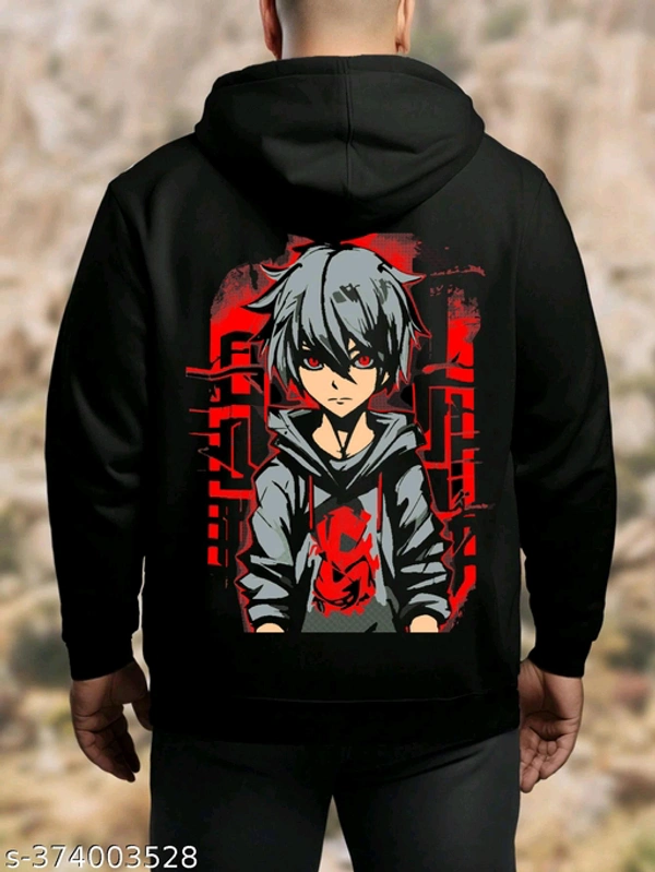 United Style  Unisex Oversized Graphic Hoodie  - Black, M