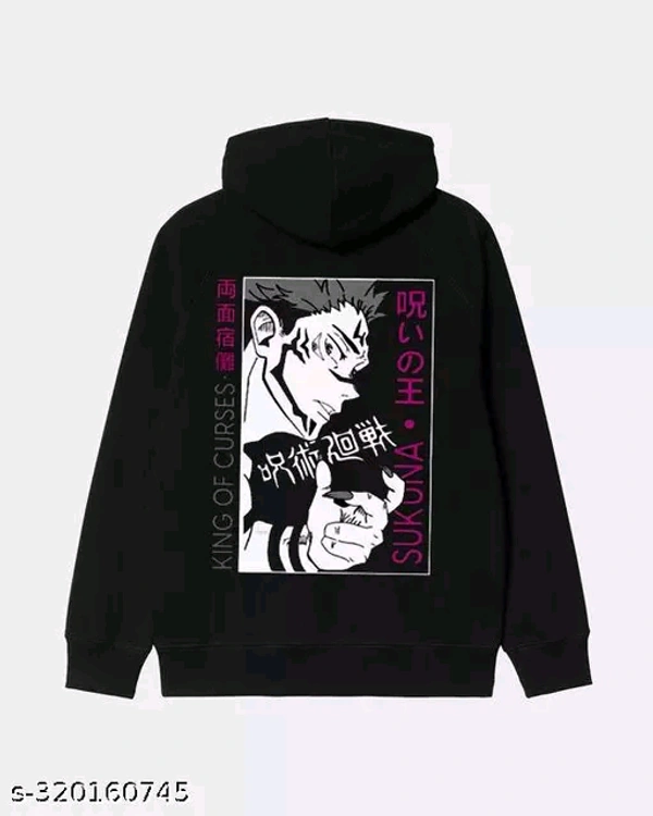 United Style  Unisex Oversized Graphic Hoodie  - Black, M