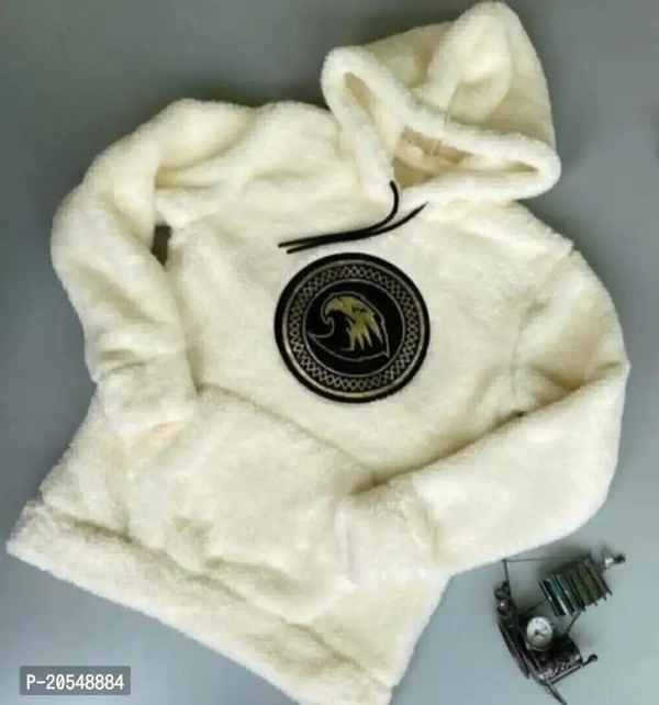 Woolen Hoodie  - White, XXL