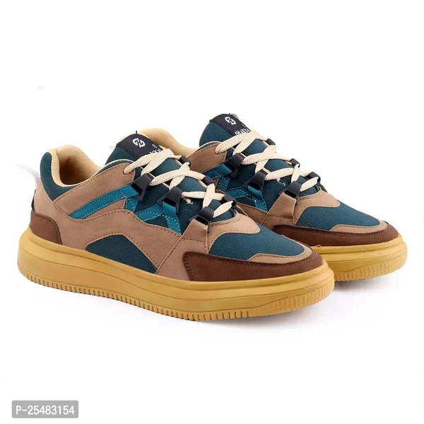 Unitedstyles 🇬🇧  Mens Premium Gold Asterix Beige Sneakers/ Shoes  - Beige + Gold, 6