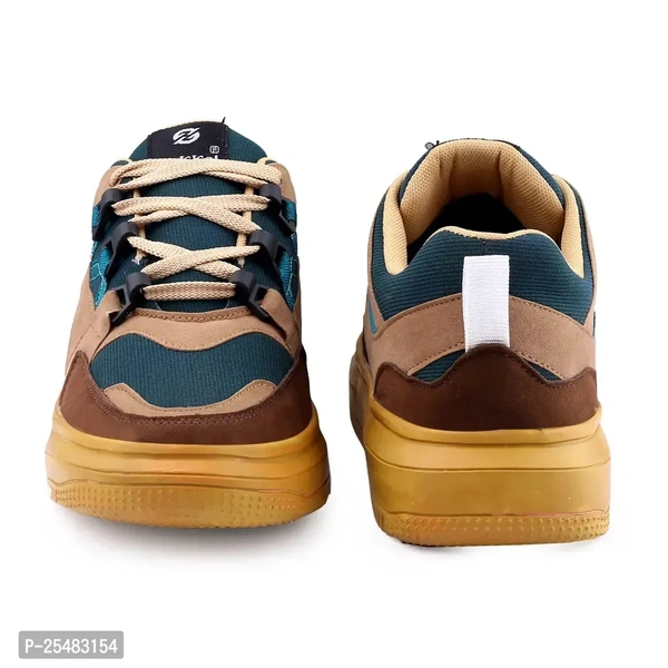 Unitedstyles 🇬🇧  Mens Premium Gold Asterix Beige Sneakers/ Shoes  - Beige + Gold, 6