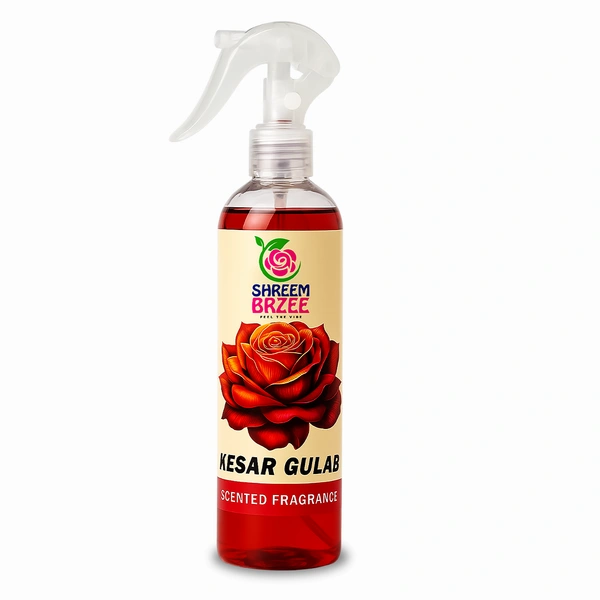 Kesar Gulab Room Freshener Spray - 250 ML | Long-Lasting Floral Air Freshener with Saffron & Rose Fragrance | Odor Neutralizer for Home, Office & Car - 250 ML, 250 ML