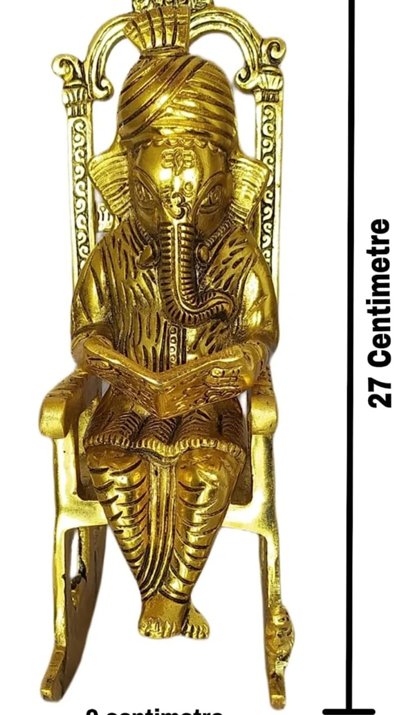 PJH Chair Ganesh - White Metal