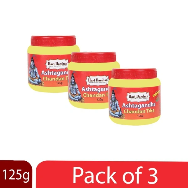 Hari Darshan Ashtagandha Chandan Powder Tika/Tilak- for religious ceremony - 60g, Pack of 4   - 60 Gms., Box