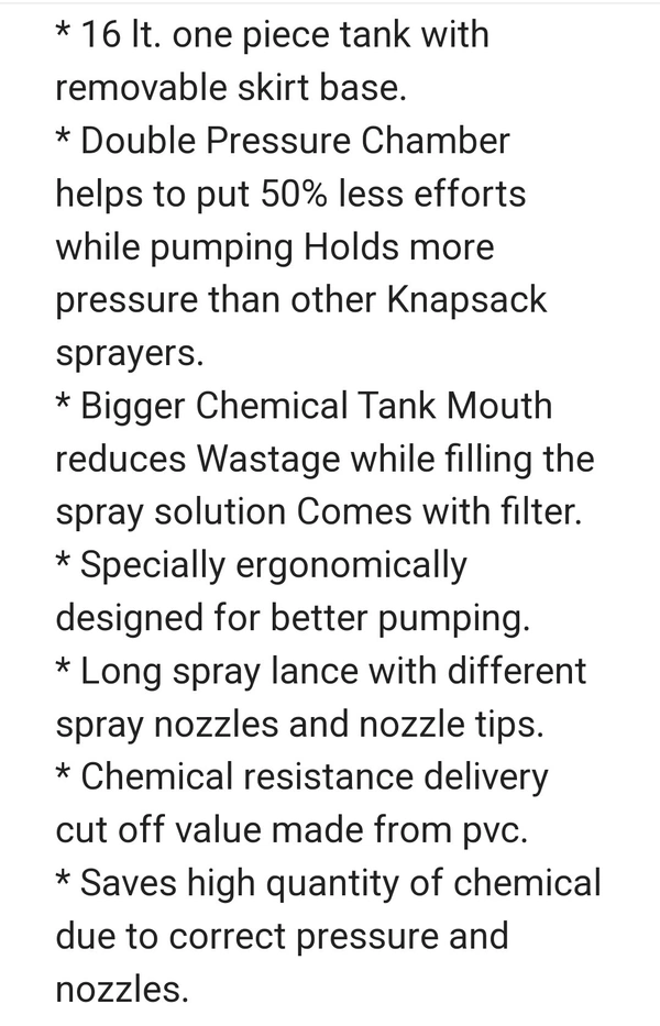 Spray pump Manually Oprated