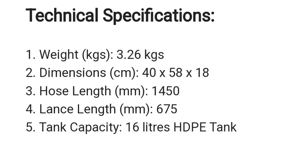 Spray pump Manually Oprated