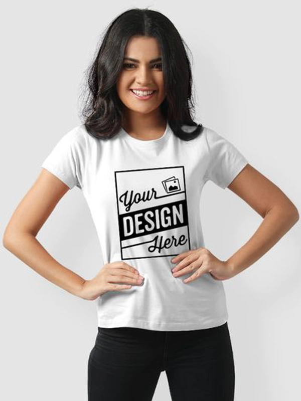 Custom Print Tshirt Female (SEND THE IMAGES TO THE WHATSAPP CHAT - 7305508023 TO PRINT) - Black, S