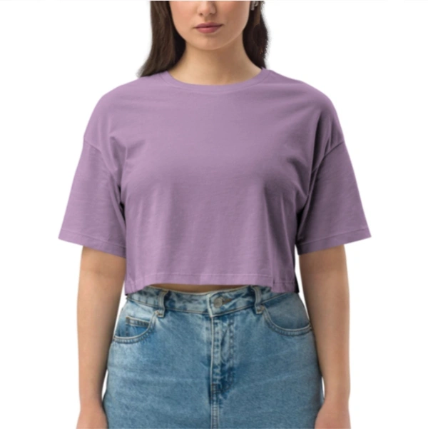 Custom Print Crop Top Female (SEND THE IMAGES TO THE WHATSAPP CHAT - 7305508023 TO PRINT) - Lilac, S
