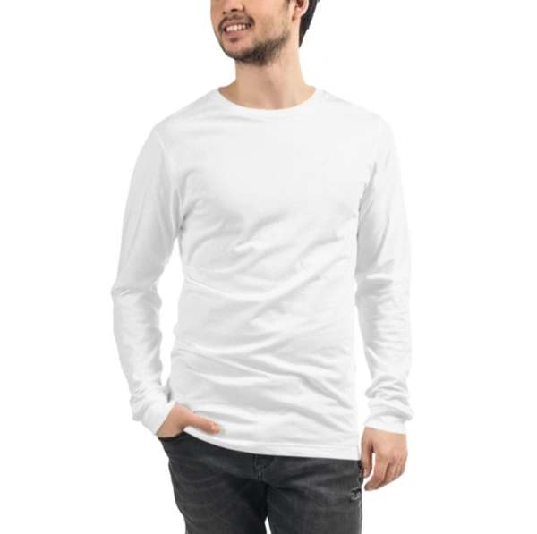 Custom Print Full Sleeve Tee Male - White, S