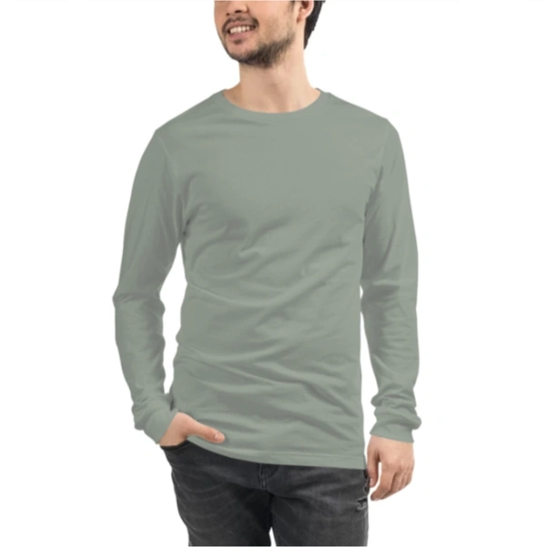 Custom Print Full Sleeve Tee Male - Gray Melange, S