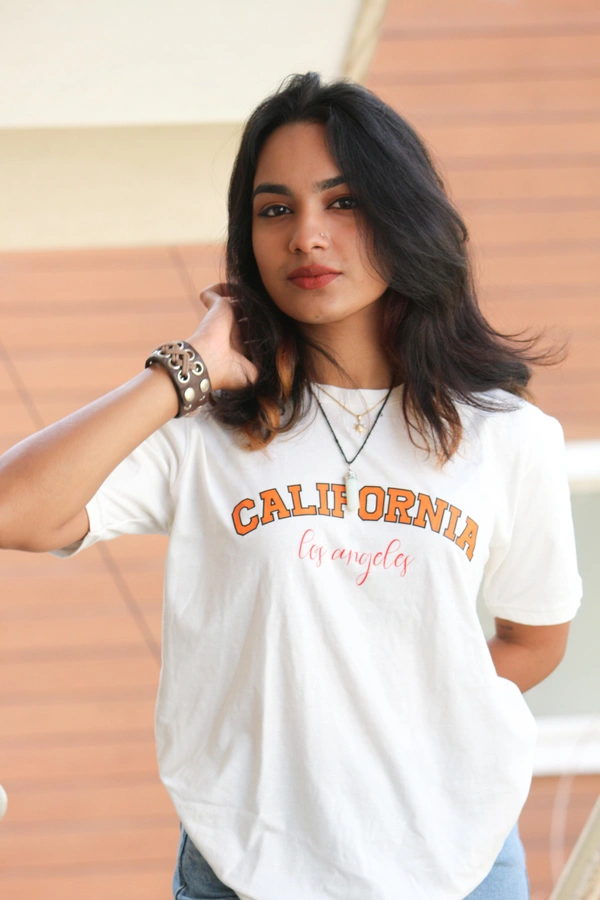 FERA CALIFORNIA LOS ANGELES ROUND NECK T SHIRT - OFF WHITE, S