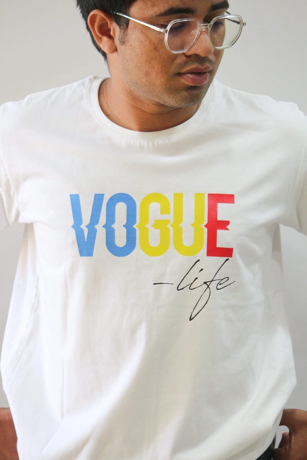 FERA UNISEX VOGUE ROUND NECK T SHIRT - White, S