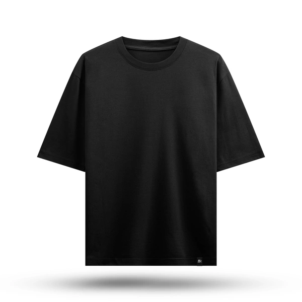 FERA BLACK OVERSIZED PLAIN T-SHIRT