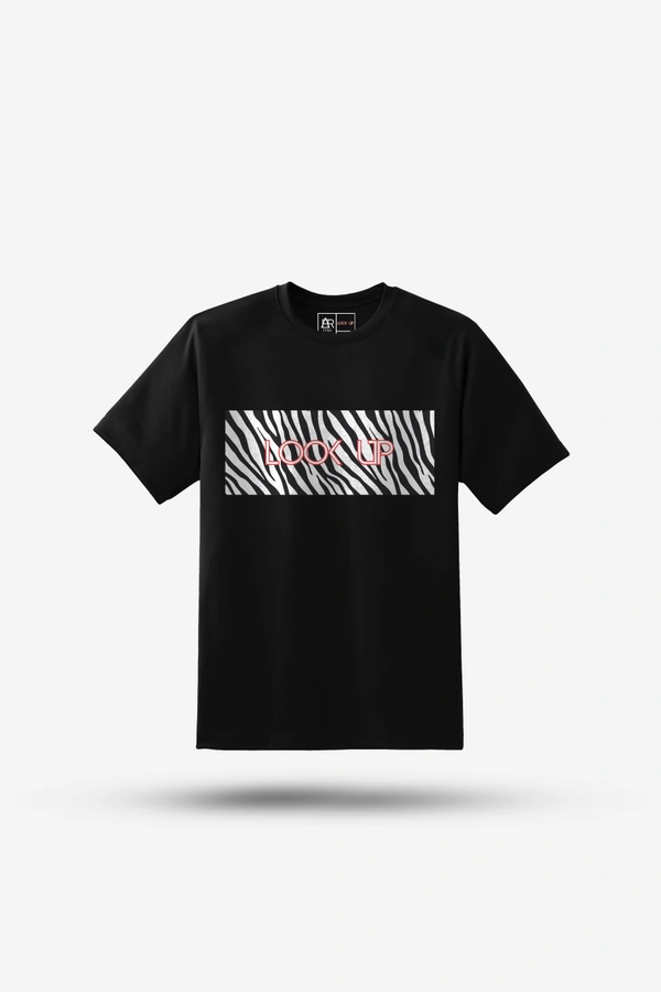 FERA UNISEX LOOK UP ROUND NECK T SHIRT - Black, S