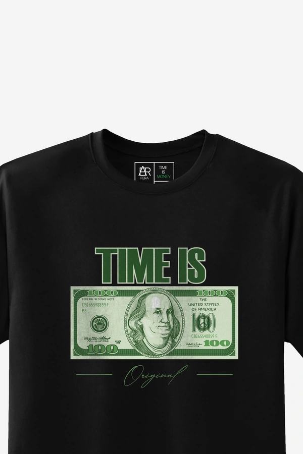 FERA TIME IS MONEY UNISEX ROUND NECK T-SHIRT - Black, S