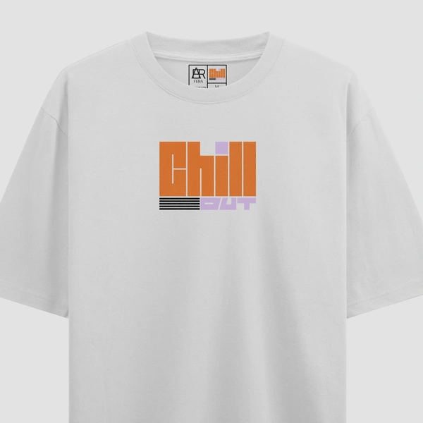 FERA CHILL OUT OVERSIZED T-SHIRT - White, S