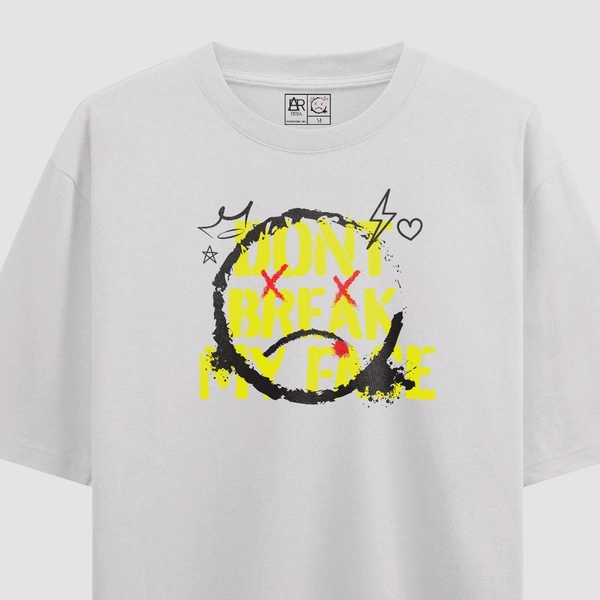 FERA DON'T BREAK MY FACE OVERSIZED T-SHIRT - White, S