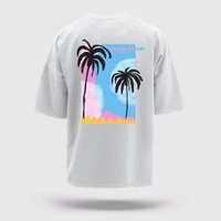 FERA TROPICAL TREES OVER SIZED T-SHIRT  - White, M