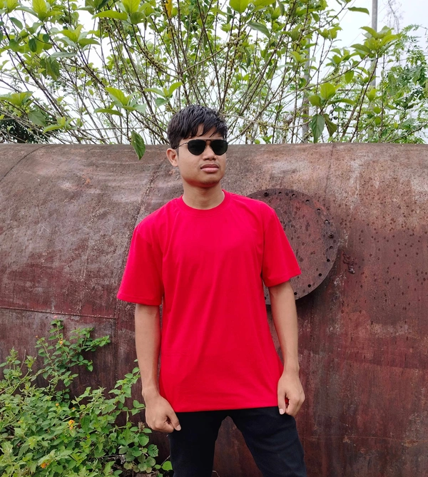 Classical Rhino  Red Oversized T-shirt  - Red, XL