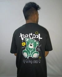 Classical Rhino  Black Front & Back Print Oversized  - Black, L