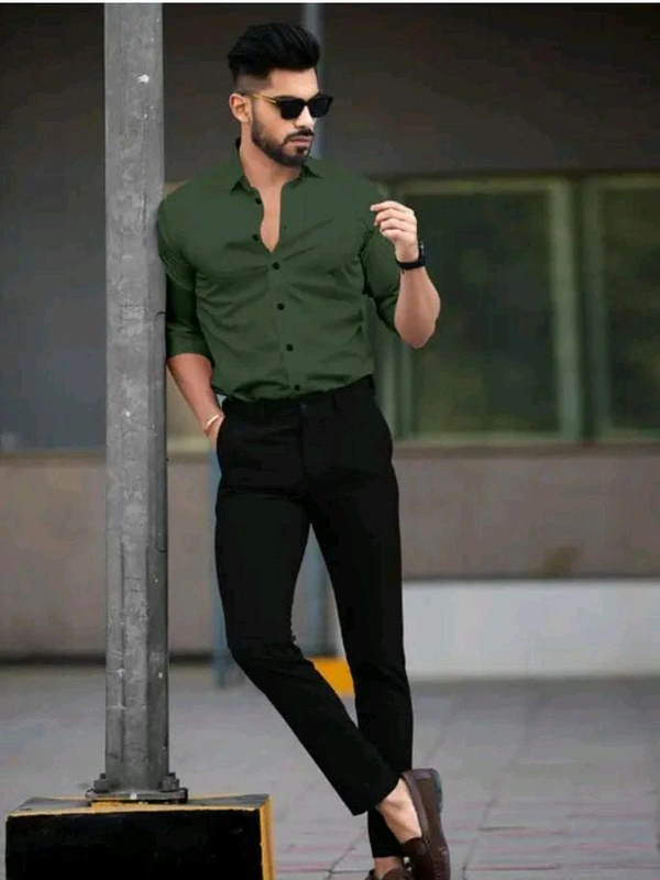 Classical Rhino  Men Formal Shirt (Dark Green) - Dark Fern, XL