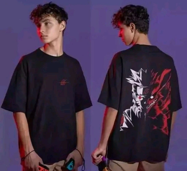 Classical Rhino  Black Front Back Oversized T-shirt  - Black, M