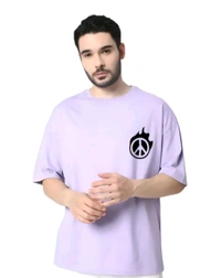 Classical Rhino  Oversized Printed Tshirt For Mens And Boys - Lavender Magenta, XL