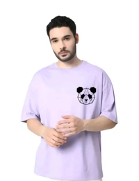 Classical Rhino  Oversized Front Back Printed Tshirt  - Mauve, S