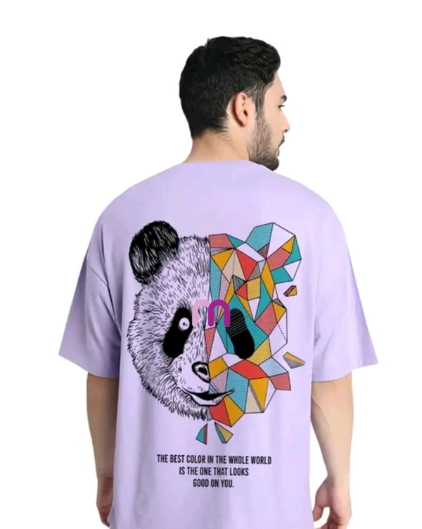 Classical Rhino  Oversized Front Back Printed Tshirt  - Mauve, L