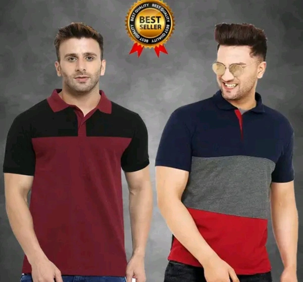 Classical Rhino  Combo Polo Neck Tshirt  - L