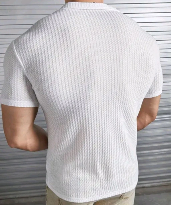 Classical Rhino  Stylish Regular Fit Premium Casu Wear Cuban Collar Shirt  - White, L