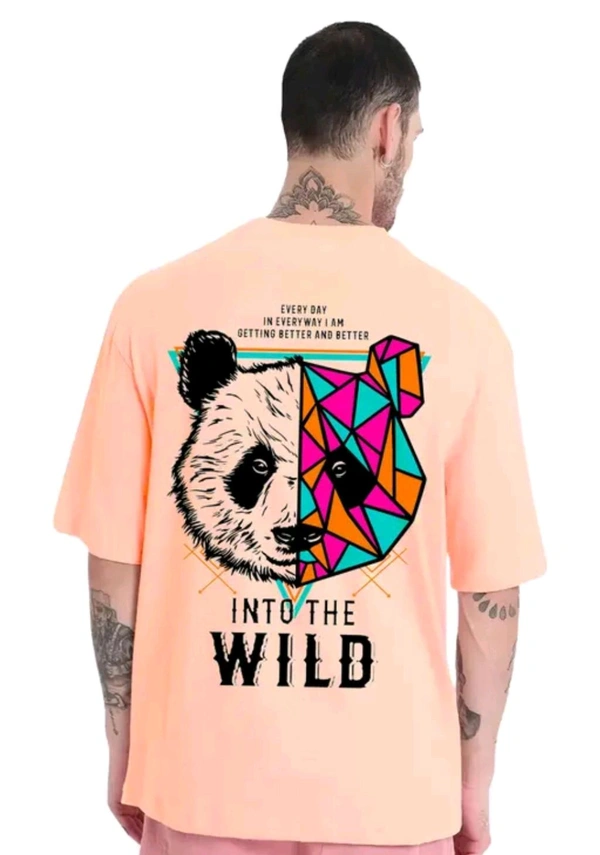 Classical Rhino  Oversized Printed Tshirt  - L, Golden Tainoi