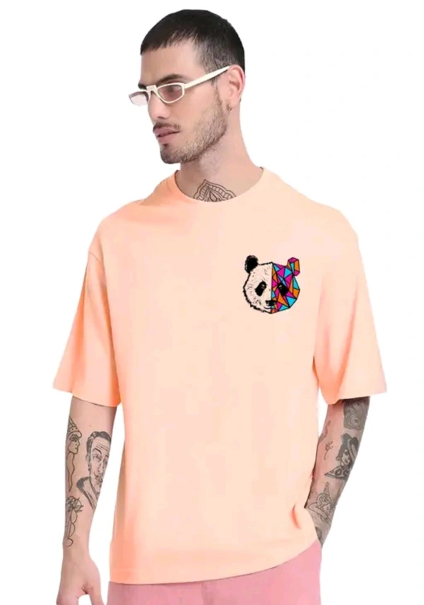 Classical Rhino  Oversized Printed Tshirt  - L, Golden Tainoi
