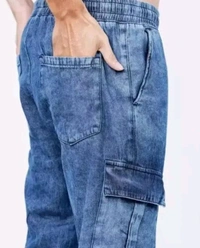 Classical Rhino  Denim Cargo Jogger Pant  - 30
