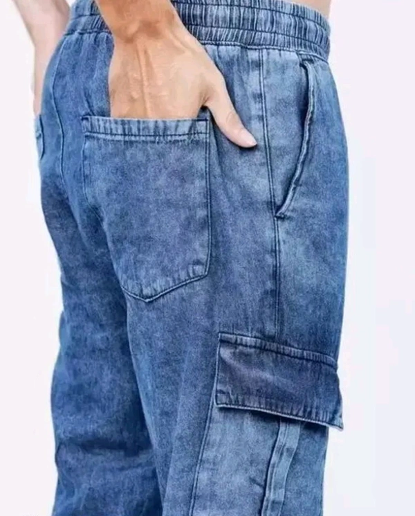 Classical Rhino  Denim Cargo Jogger Pant  - 30