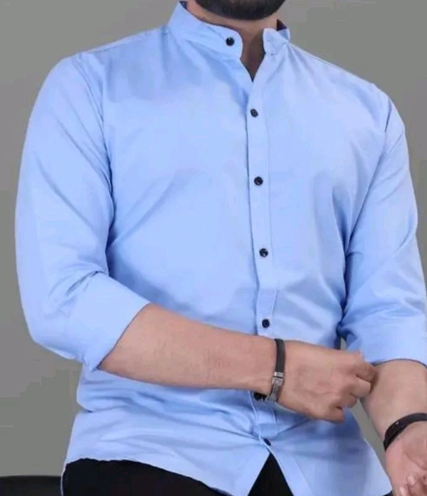 Classical Rhino  Stylish Graceful Mens Shirts  - Cornflower Blue, XL