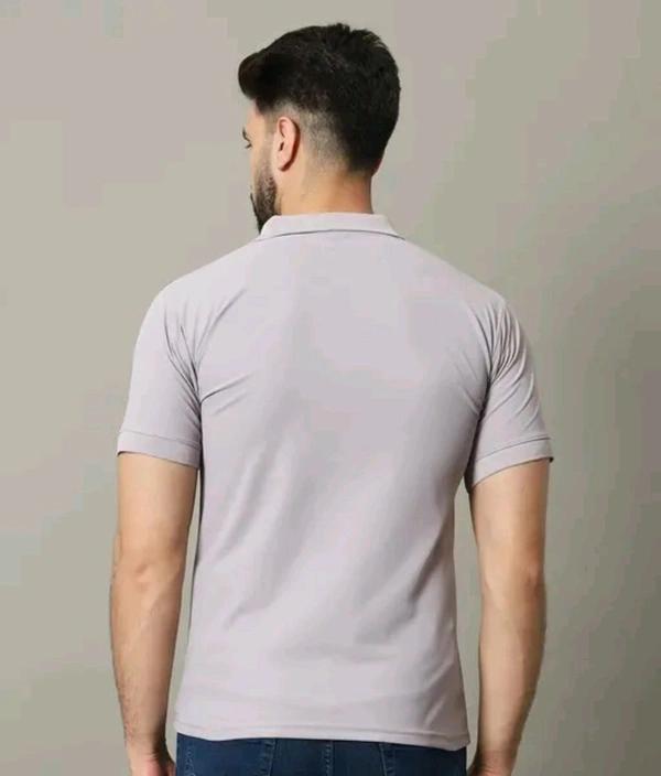 Classical Rhino  Men's Polo Neck Tshirt  - Silver, M