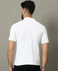 Classical Rhino  Men's Polo Neck Tshirt  - White, M