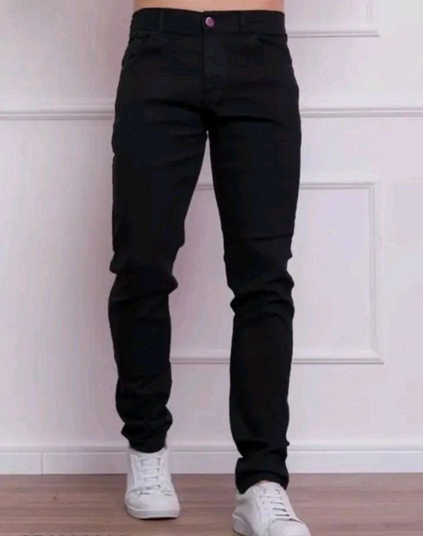 Classical Rhino  Denim Stretchable Black Jeans For Men - Black, 32