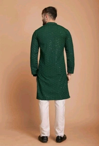 Classical Rhino  Lucknowi Kurta For Men  - Jewel, L