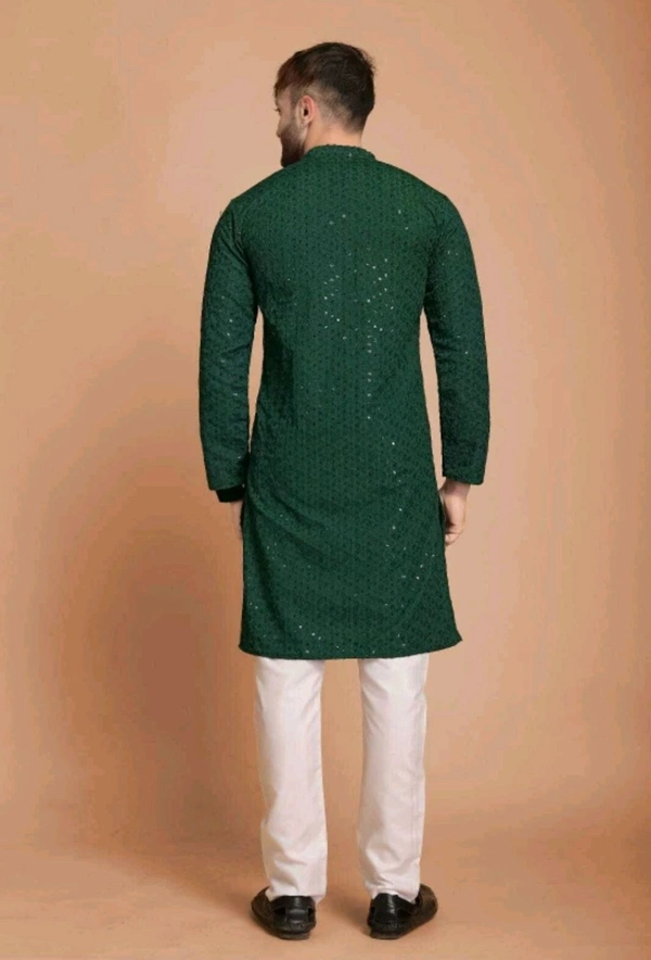 Classical Rhino  Lucknowi Kurta For Men  - Jewel, L